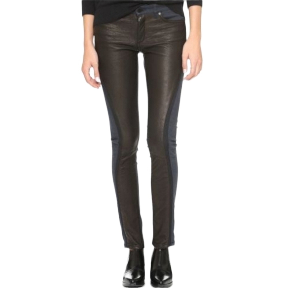Superfine Flash Friend Leather And Denim Jean